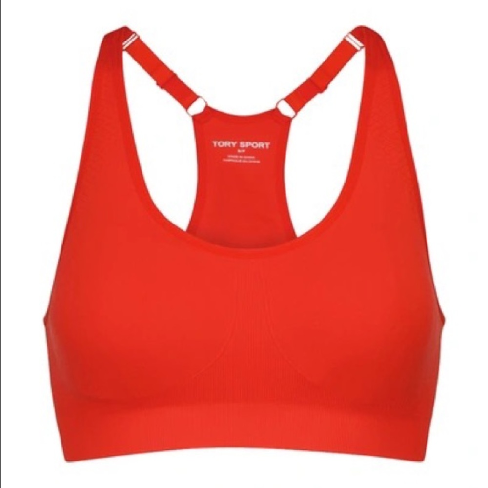 Tory Sport Seamless Racerback Cami Sports Bra in Red size M